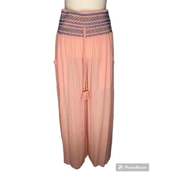 Band Of the Free Peach Wide Leg Beach Pants - Picture 1 of 7